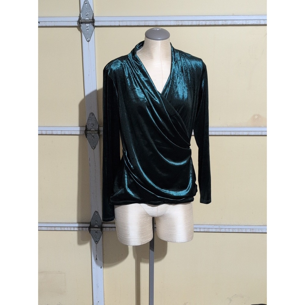 Tommy Hilfiger Crushed Velvet Suit Top chic Y2K Goth 90s rock business L (h)